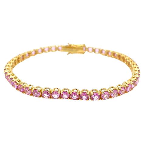 pink sapphire yellow gold bracelet